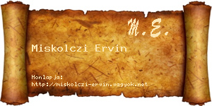 Miskolczi Ervin névjegykártya